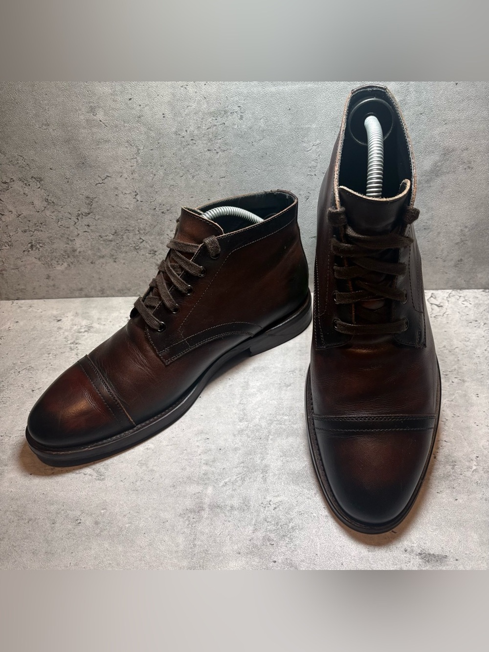 THURSDAY Boot Cadet Men's Size 9.5 Rich Mahogany Brown Leather Cap-toe